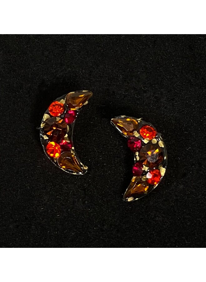 Boucles D'oreilles Puces Lune Rouge 510