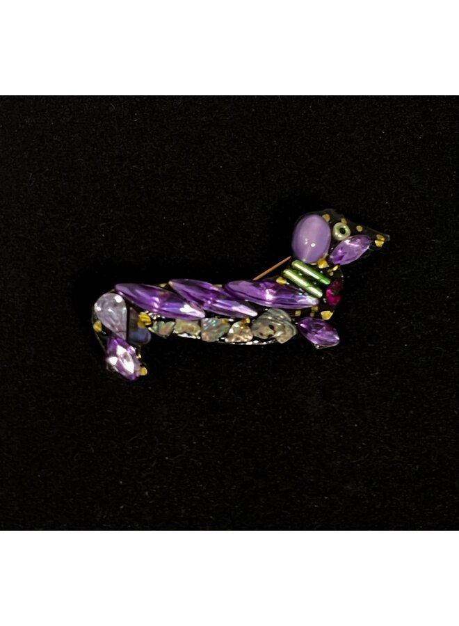 Purple Dachsund Brooch  519