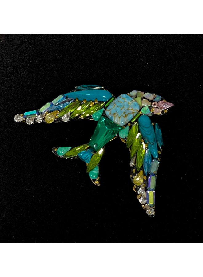 Grande broche oiseau volant 513