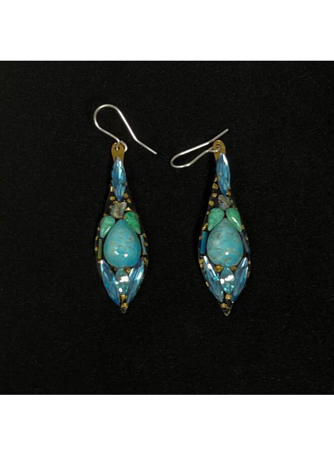 Turquoise  Drop Earrings Large 489