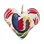 Heart with Purple Bird Vanilla Textile Ornament 36