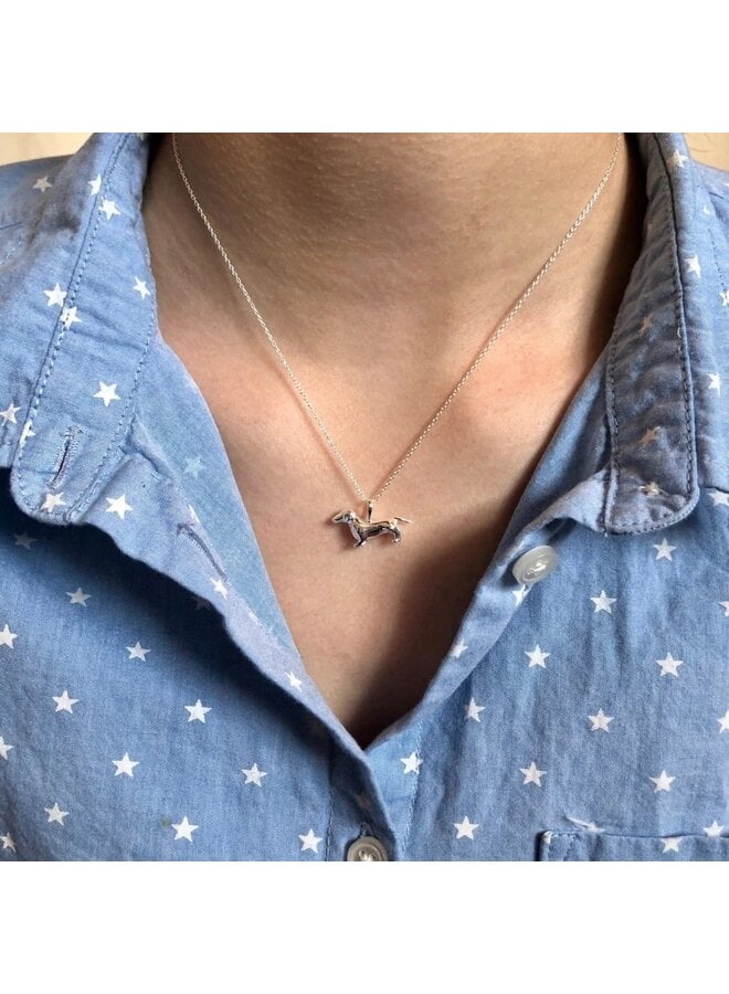 Dackel Silberhalskette 113