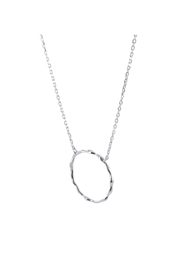 Hula Hoop Silver necklace  116