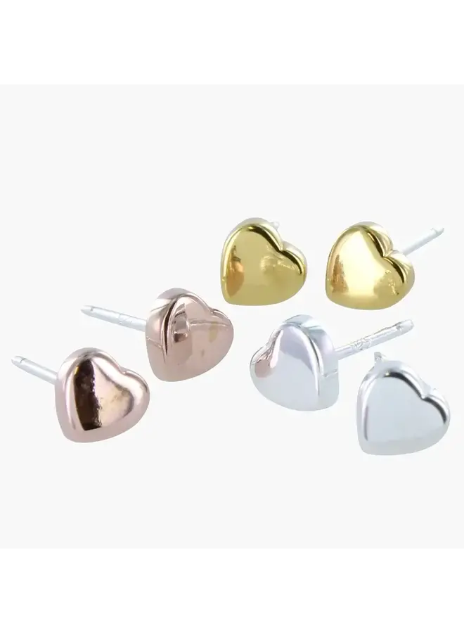 Petite Heart  Gold Stud Earrings ONE ONLY 129