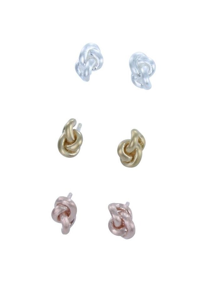 Boucles d'oreilles clous Knot Tonight en argent 64