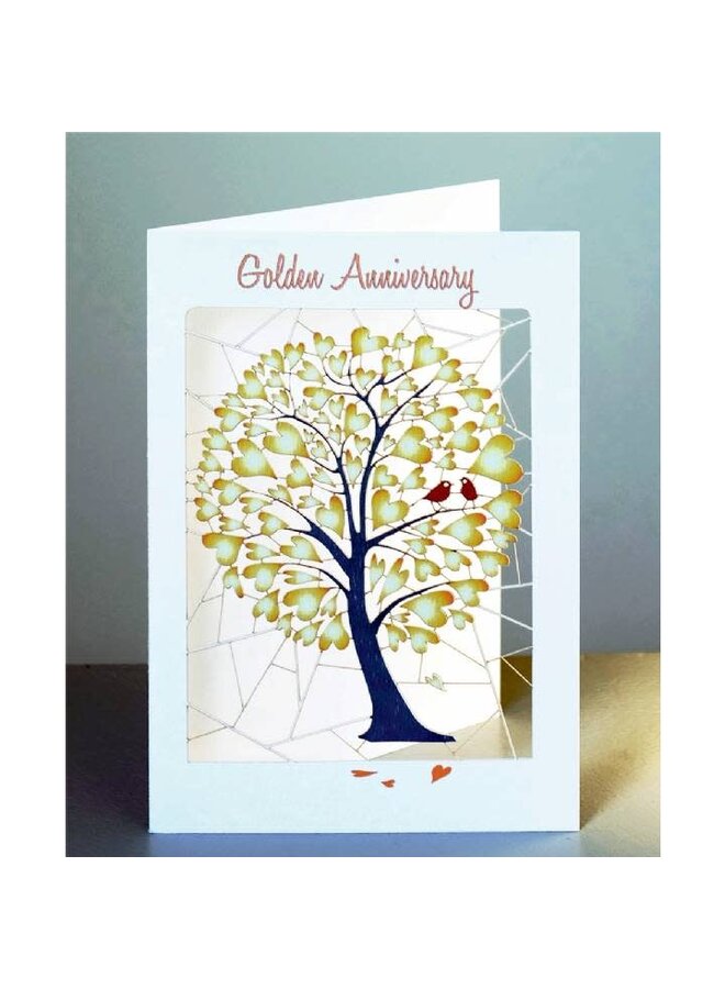 Golden Anniversary Heart Tree Card
