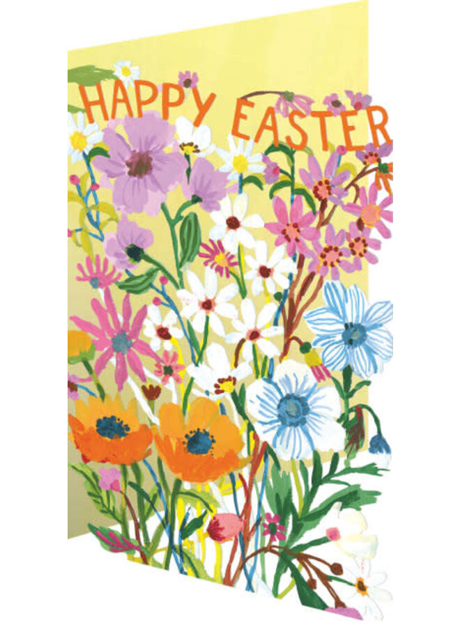 Carte de champ de fleurs Joyeuses Pâques par Gavin