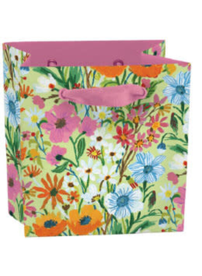 Flower Field Mini Gift bag with Ribbon and Tag