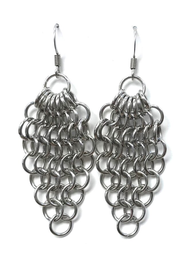 Boucles d'oreilles Longues Chaîne Maille 02