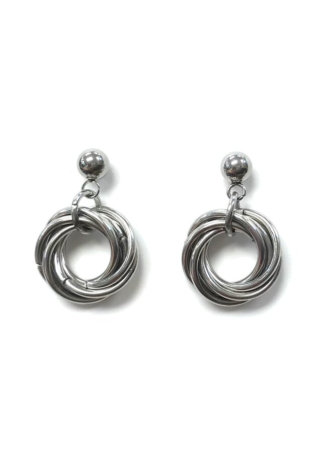 Chain Maille  Rose Short  earrings 03