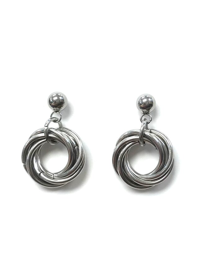 Pendientes cortos Chain Maille Rose 03