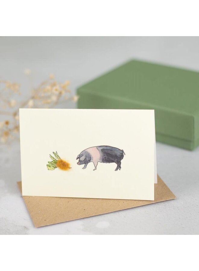 Mini tarjeta Pig Saddleback 070