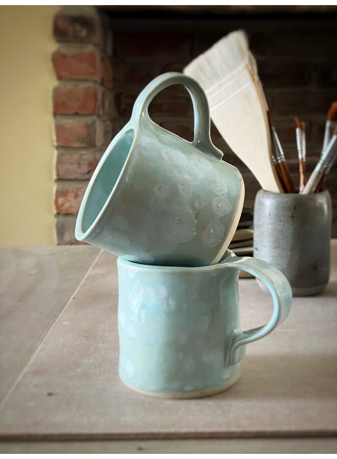 Pearly Pale Blue Glaze Hand Made Mug (one only) 5