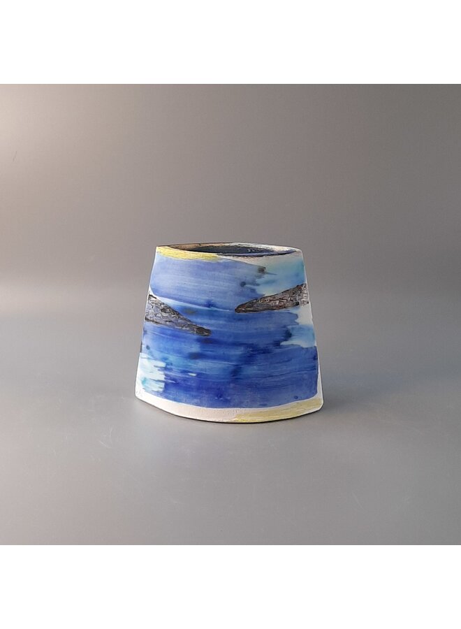 Blue Shore Small  Angled Vase  34