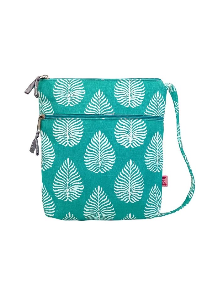 Monedero cruzado Leaf Aqua 1076