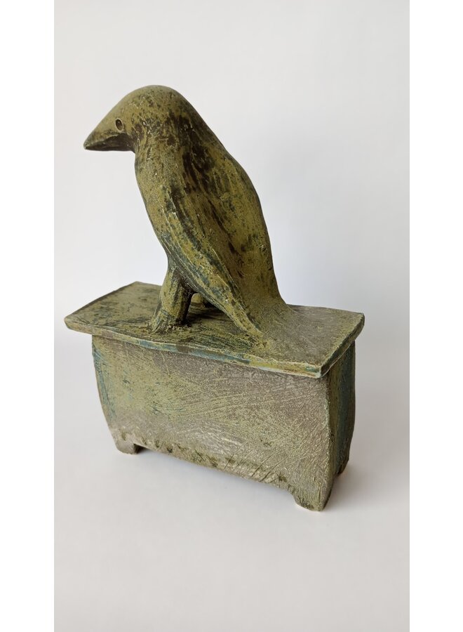 Crow Secrets Box - stoneware