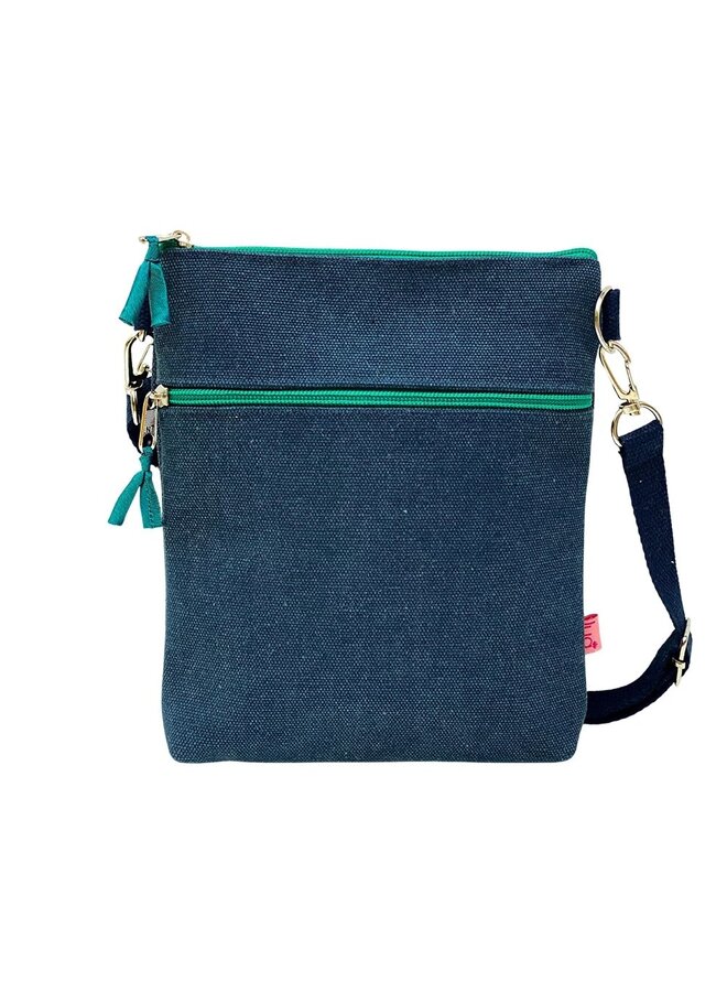 Denim Blue Large Cross Body Purse 1088