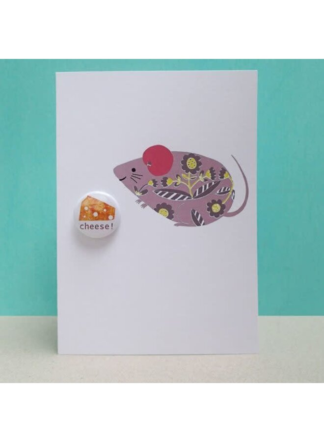 Carte badge souris avec fromage 88