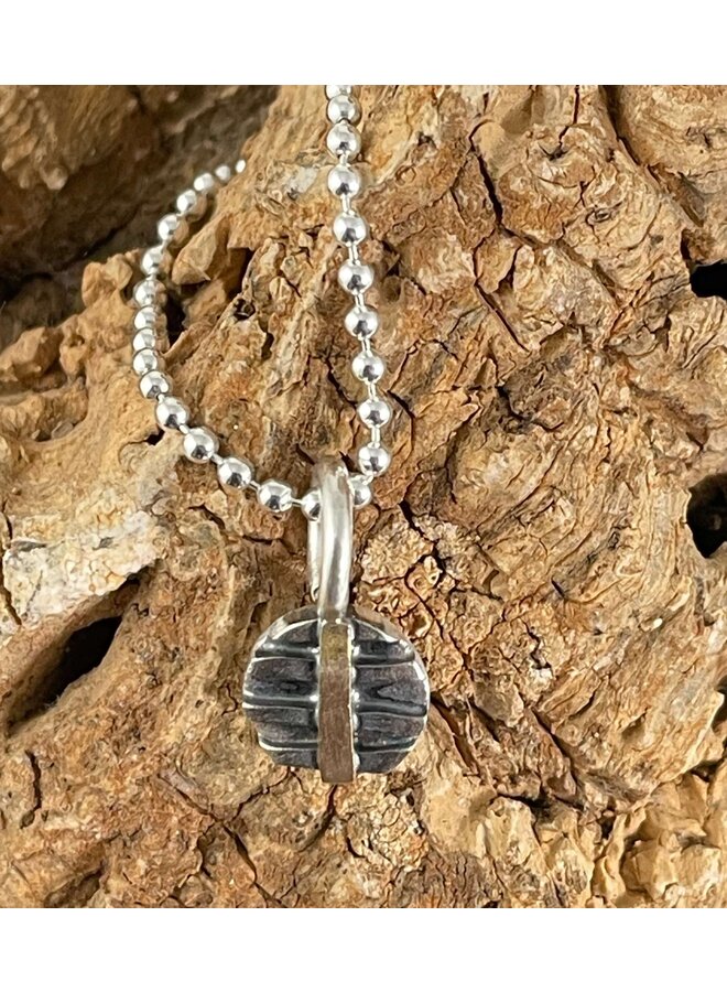 Runde Halskette 57 aus Silber und 18 Karat Gold