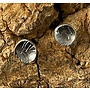 Paysage Boucles d'oreilles rondes en argent oxydé texturé 52