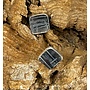 Boucles d'oreilles clous en argent oxydé texturé Landscape Square 49