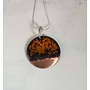 Copper Tip and Earth Orange Enamel Round Necklace 53