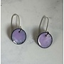 Boucles d'oreilles pendantes rondes en émail lilas 16