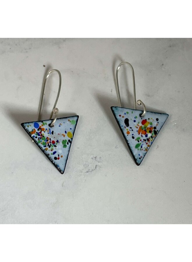 Pendientes colgantes triangulares esmaltados confeti 21