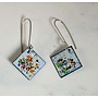 Pendientes colgantes cuadrados de esmalte confeti 22