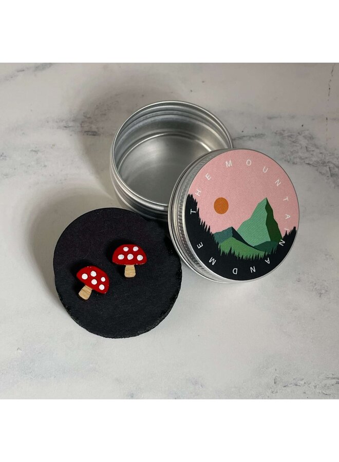 Boucles d'oreilles en bambou à tige minuscule Toadstool 12