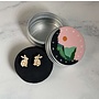 Pendientes pequeños de bambú con forma de conejo 09
