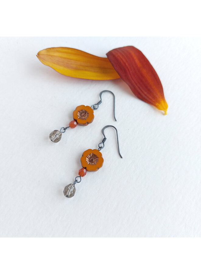 Pendientes colgantes Bohemia Naranja Quemado 53