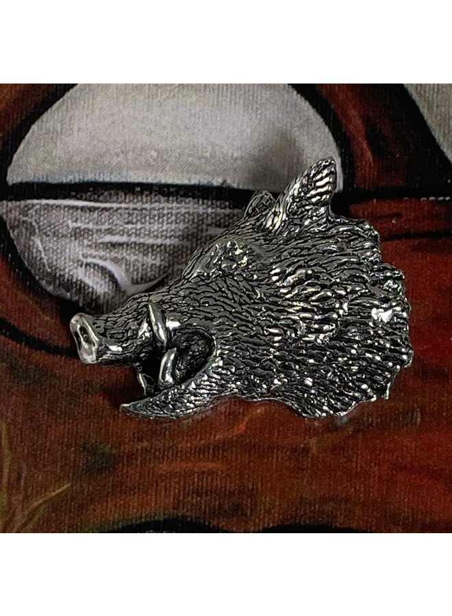 Оловянная брошь "Кабан" 48