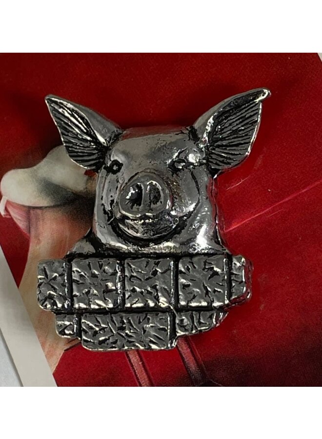 Broche épingle en étain cochon 45