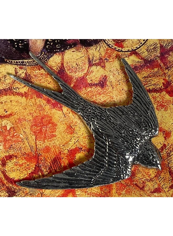 Broche épingle en étain hirondelle 50