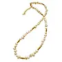 Freshwater white pearl and gold bead necklace 188