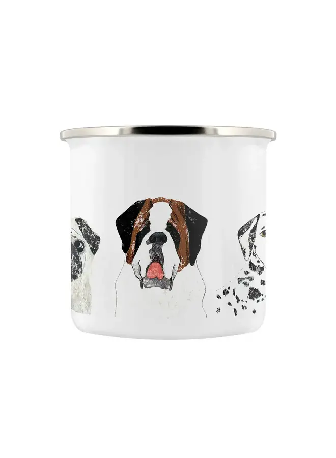 Taza esmaltada trío de razas de perros