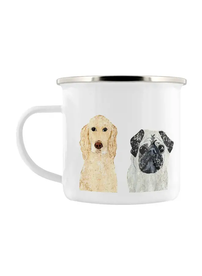 Tasse en émail Trio de races de chiens