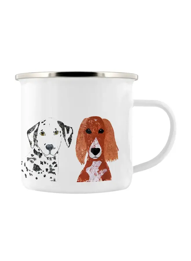 Tasse en émail Trio de races de chiens