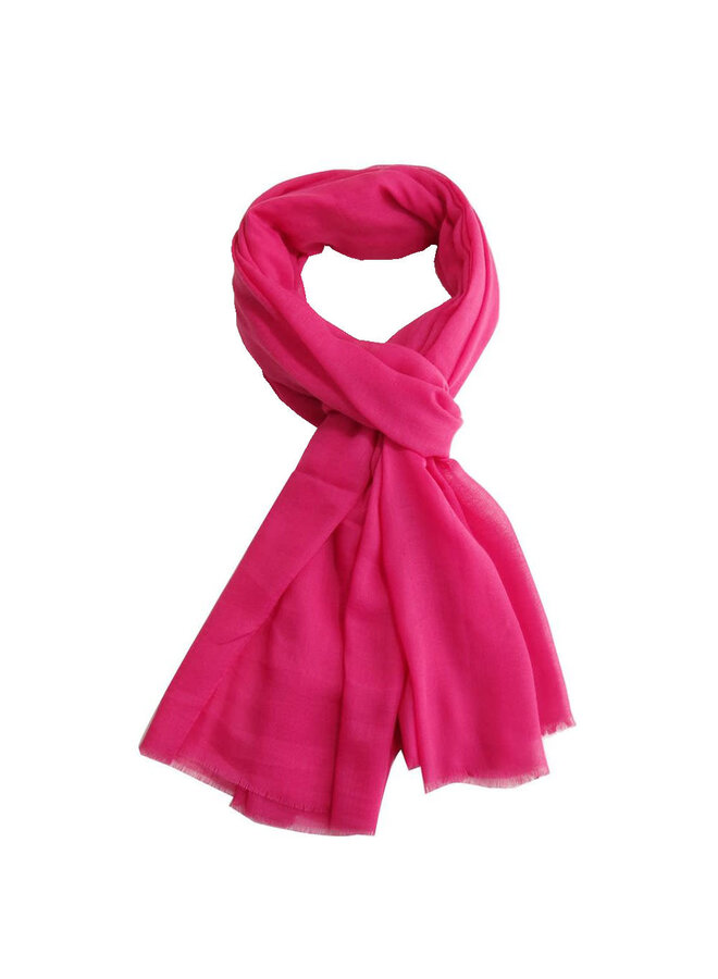 Fuchsia Plain Scarf short fringe 1097