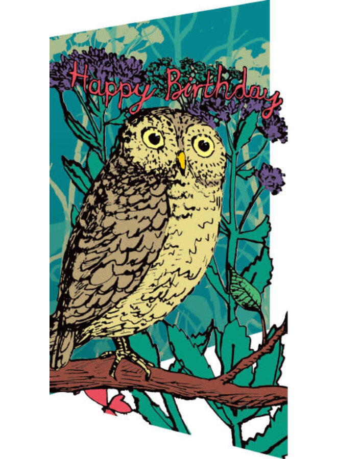 Tarjeta de búho feliz cumpleaños Lasercut