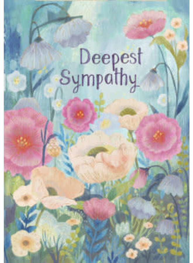 Sympathy with Flowers embossed card