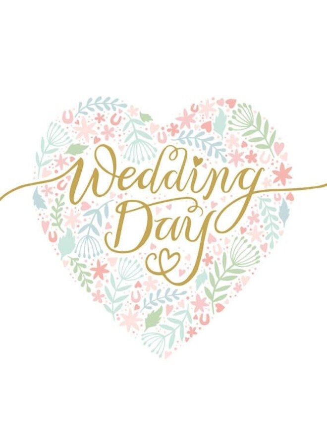 Carte en relief et déjouée pour le jour du mariage avec message