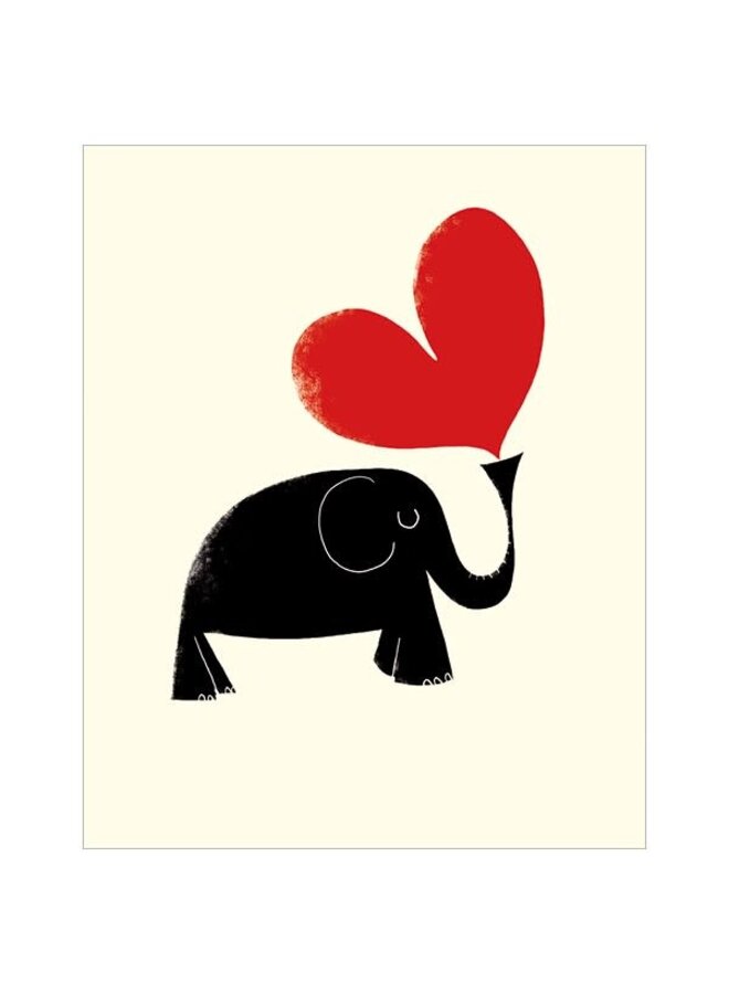 Carte éléphant et coeur