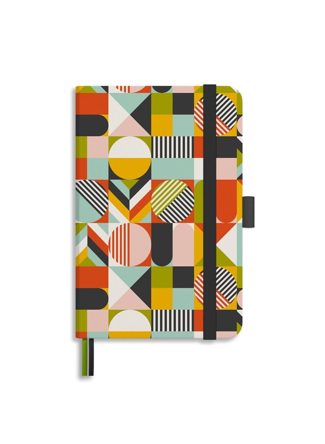 Geometrisches Hardcover-Notizbuch im A5-Format mit Linierung