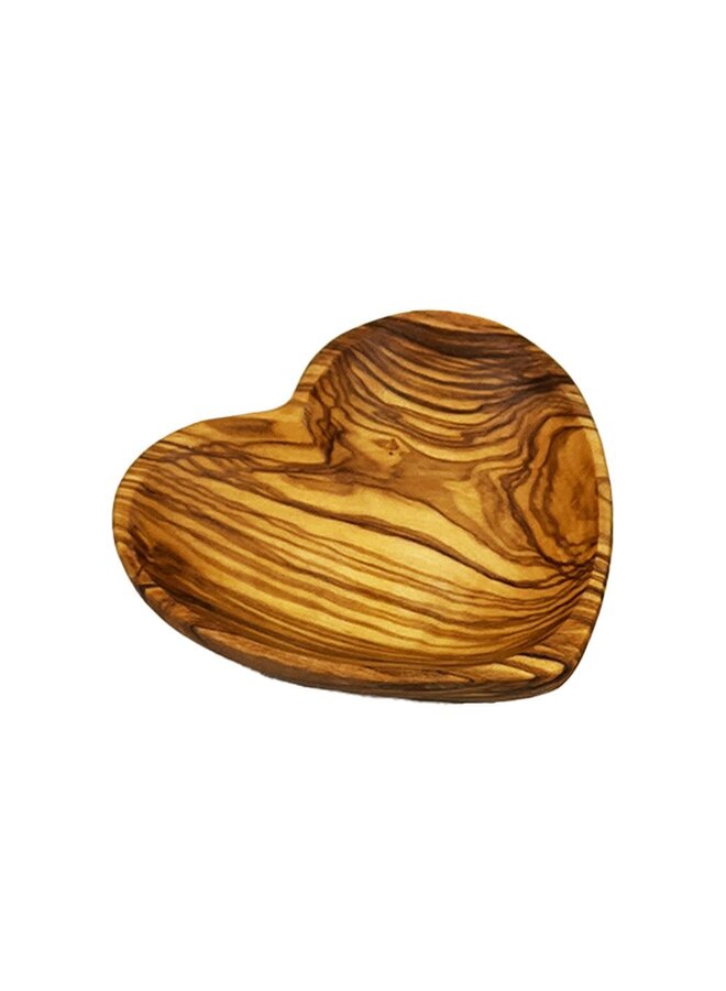 Petit Plat Coeur en Bois d'Olivier