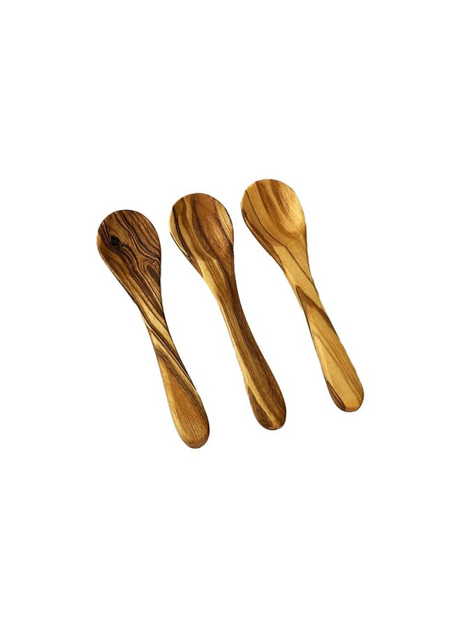 Mini cuillères en bois d'olivier, lot de 3