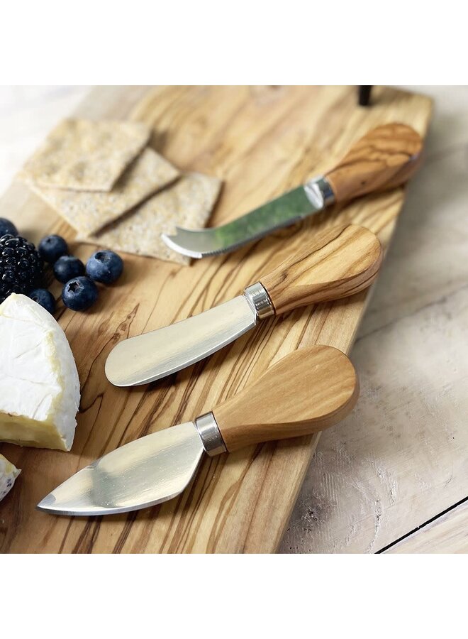 Cheese Knife Set Olive Handles