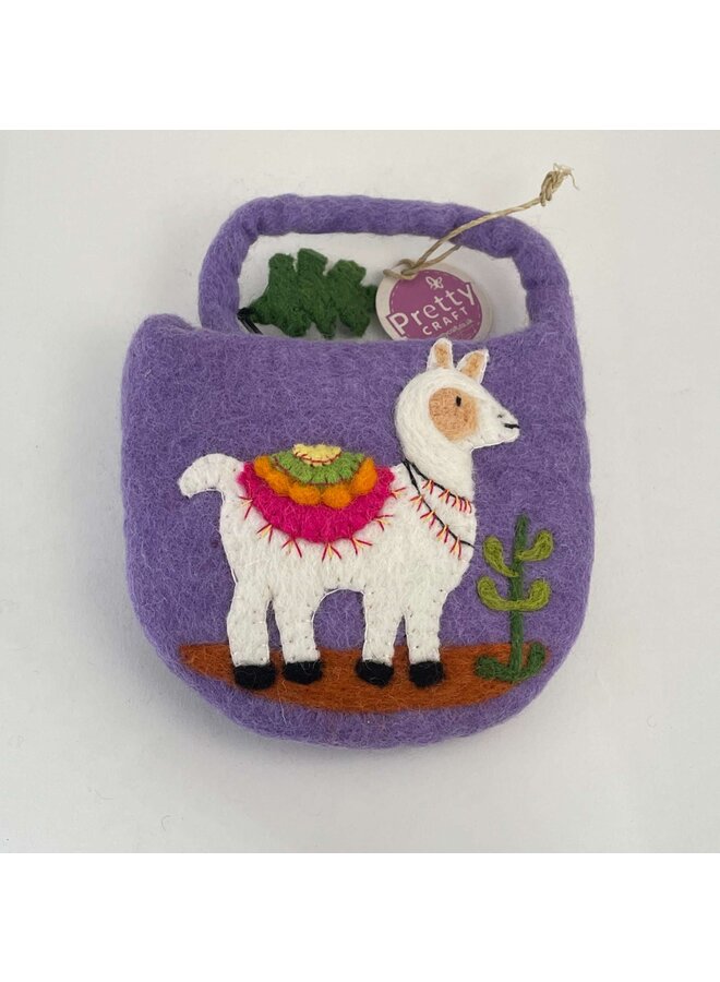 Bolso mediano con correa de fieltro LLama 82