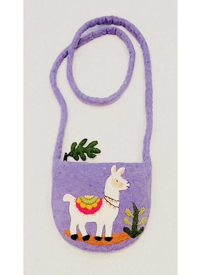 Bolso mediano con correa de fieltro LLama 82